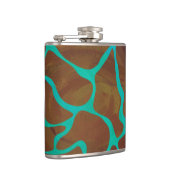 Giraffe, braun und Aquamarin Flachmann (Rechts)