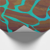 Giraffe, braun und Aquamarin Geschenkpapier (Ecke)