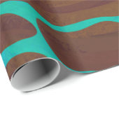 Giraffe, braun und Aquamarin Geschenkpapier (Rolleneckpunkt)