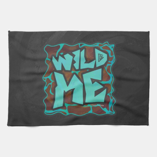 Giraffe, braun und Aquamarin Handtuch (Horizontal)