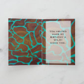 Giraffe, braun und Aquamarin Karte (Innenseite)