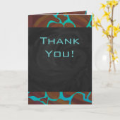 Giraffe, braun und Aquamarin Karte (Gelbe Blume)