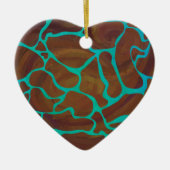 Giraffe, braun und Aquamarin Keramikornament (Vorne)