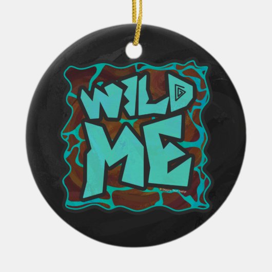 Giraffe, braun und Aquamarin Keramikornament (Vorne)