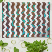 Giraffe, braun und Aquamarin Küchentuch (Gefaltet)