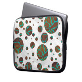 Giraffe, braun und Aquamarin Laptopschutzhülle (Vorderseite Links)