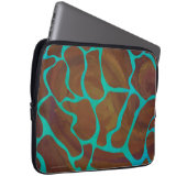 Giraffe, braun und Aquamarin Laptopschutzhülle (Vorne Rechts)