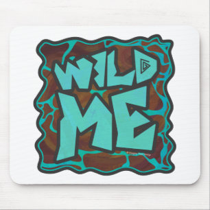 Giraffe, braun und Aquamarin Mousepad