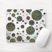 Giraffe, braun und Aquamarin Mousepad (Mit Mouse)