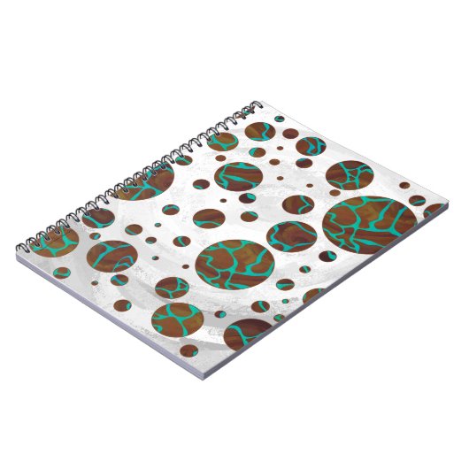 Giraffe, braun und Aquamarin Notizblock (Linke Seite)