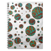 Giraffe, braun und Aquamarin Notizblock (Vorderseite)