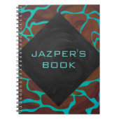 Giraffe, braun und Aquamarin Notizblock (Vorderseite)