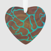 Giraffe, braun und Aquamarin Ornament (Vorderseite)