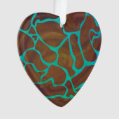 Giraffe, braun und Aquamarin Ornament (Vorderseite)