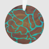 Giraffe, braun und Aquamarin Ornament (Vorderseite)