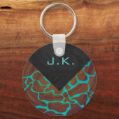 Giraffe, braun und Aquamarin Schlüsselanhänger (Vorderseite)