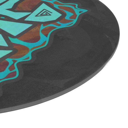 Giraffe, braun und Aquamarin Schneidebrett (Ecke)