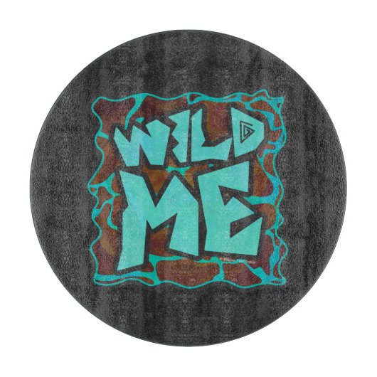 Giraffe, braun und Aquamarin Schneidebrett (Vorderseite)