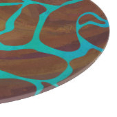 Giraffe, braun und Aquamarin Schneidebrett (Ecke)
