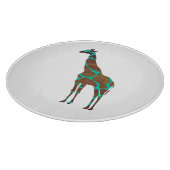 Giraffe, braun und Aquamarin Schneidebrett (Ecke)