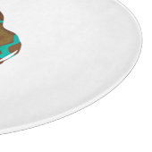 Giraffe, braun und Aquamarin Schneidebrett (Ecke)