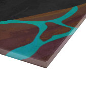 Giraffe, braun und Aquamarin Schneidebrett (Ecke)