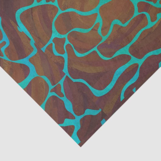 Giraffe, braun und Aquamarin Seidenpapier (Ausschnitt)