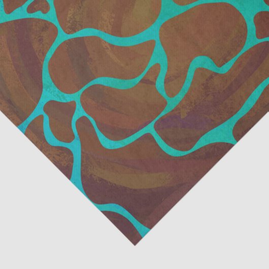 Giraffe, braun und Aquamarin Seidenpapier (Ausschnitt)