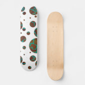 Giraffe, braun und Aquamarin Skateboard (Vorderseite)