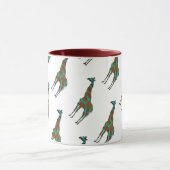 Giraffe, braun und Aquamarin Tasse (Zentrum)