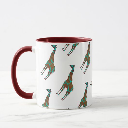 Giraffe, braun und Aquamarin Tasse (Links)
