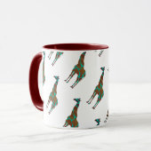 Giraffe, braun und Aquamarin Tasse (Vorderseite Links)