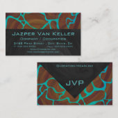 Giraffe, braun und Aquamarin Visitenkarte (Vorne/Hinten)