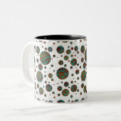 Giraffe, braun und Aquamarin Zweifarbige Tasse (Vorderseite Links)