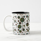 Giraffe, braun und Aquamarin Zweifarbige Tasse (Links)