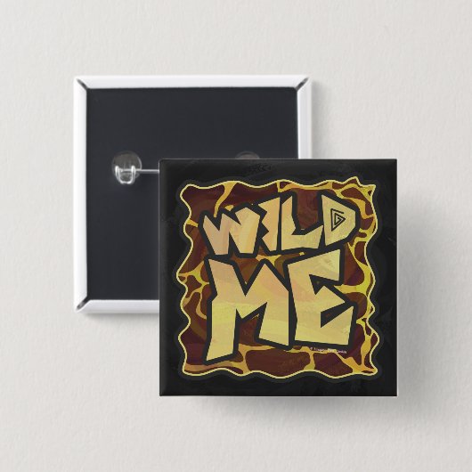 Giraffe, braun und gelb button (Vorne & Hinten)