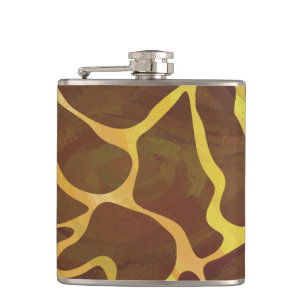 Giraffe, braun und gelb flachmann