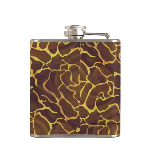 Giraffe, braun und gelb flachmann (Rückseite)