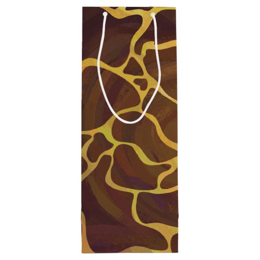 Giraffe, braun und gelb geschenktüte für weinflaschen (Rückseite)