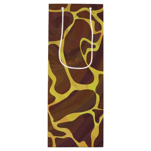 Giraffe, braun und gelb geschenktüte für weinflaschen (Vorderseite)