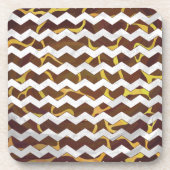 Giraffe, braun und gelb getränkeuntersetzer (Vorderseite)