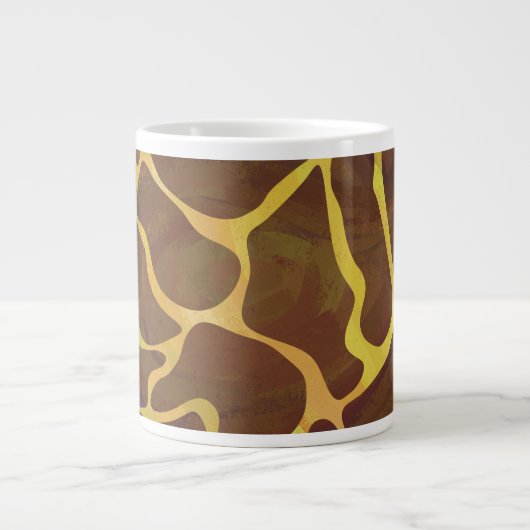 Giraffe, braun und gelb Jumbo-Tasse (Vorderseite)