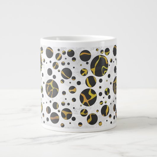 Giraffe, braun und gelb Jumbo-Tasse (Vorderseite)