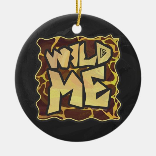 Giraffe, braun und gelb keramikornament (Vorne)