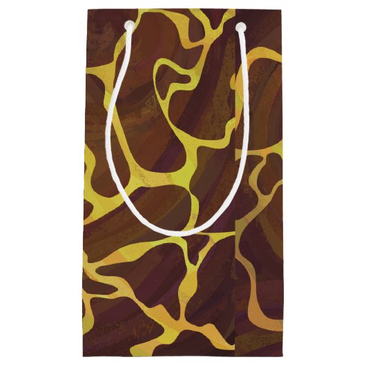 Giraffe, braun und gelb kleine geschenktüte (Vorderseite)