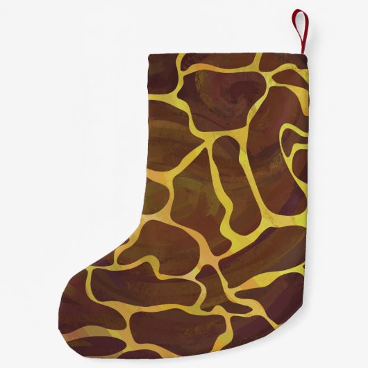 Giraffe, braun und gelb kleiner weihnachtsstrumpf (Rückseite)