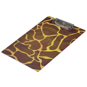 Giraffe, braun und gelb klemmbrett