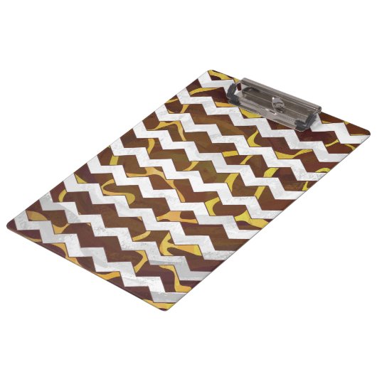 Giraffe, braun und gelb klemmbrett (Schrägansicht)