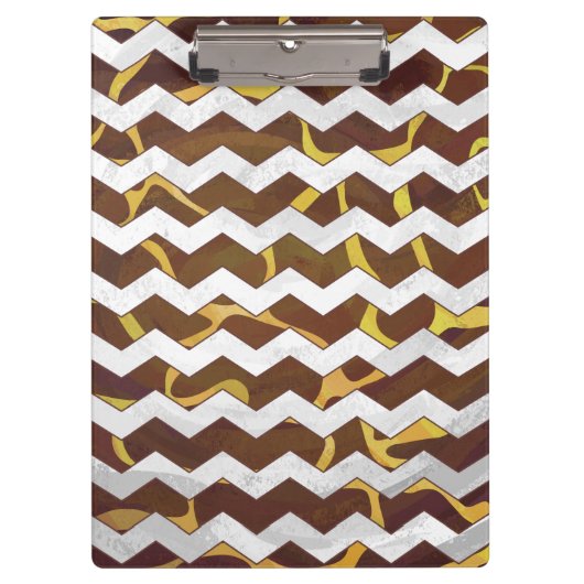 Giraffe, braun und gelb klemmbrett (Vorderseite)