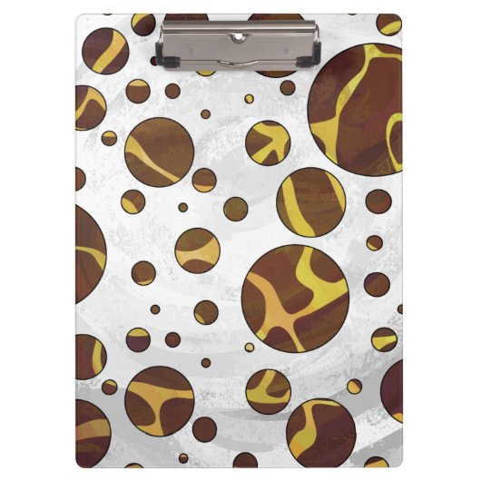 Giraffe, braun und gelb klemmbrett (Vorderseite)